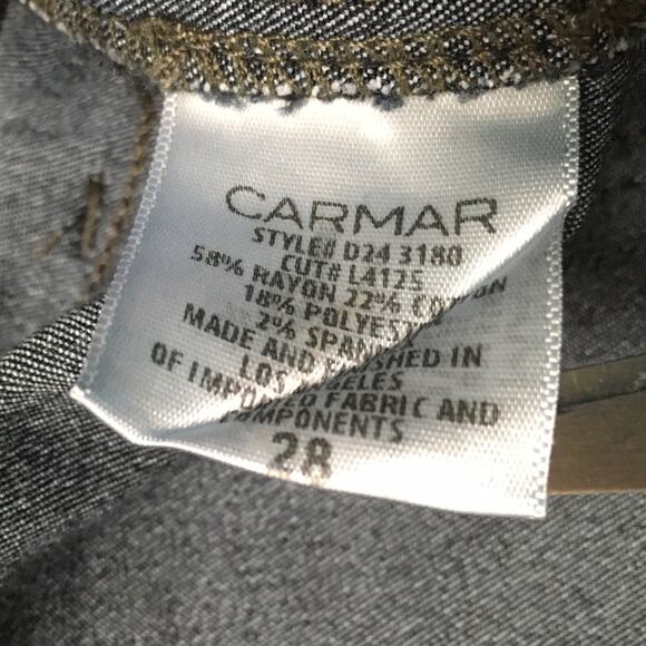 Carmar Jeans High Rise Skinny Stretch‎ Coated Wax Casual Pants Women's 28 NEW - Picture 5 of 14